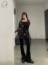 YANYAN KNITS satin turtleneck sweater YYK-YYW23-1731-SH dark gray